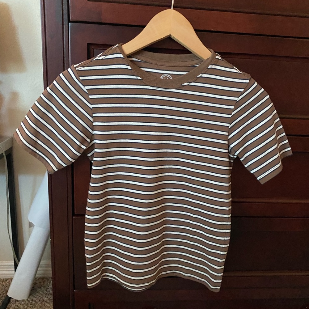 Brown Short, B/W Stripes, Wonder Nation Size M (8)